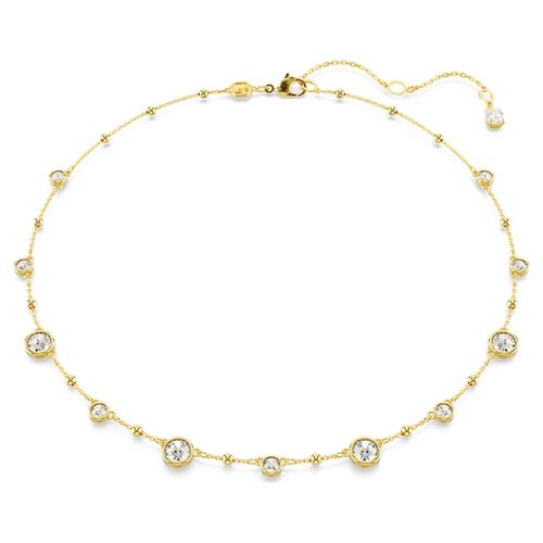 Collier Imber, Taille Ronde, Motif Éparpillé, Blanc, Placage De Ton Or