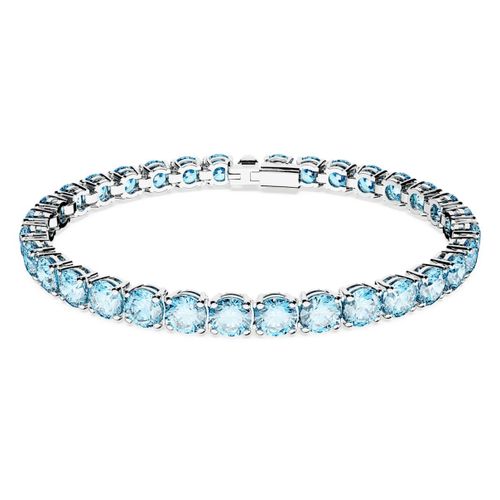Bracelet Matrix Tennis, Taille Ronde, Bleu, Métal Rhodié