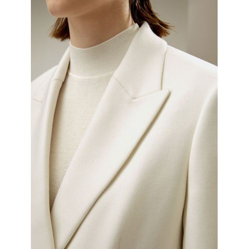Lilysilk Veste Blazer Laine Femme Blazer Classique Luxueux De Soie Et De Laine Chaleur Et Confort Chaleur Et Confort Blanc Naturel 44