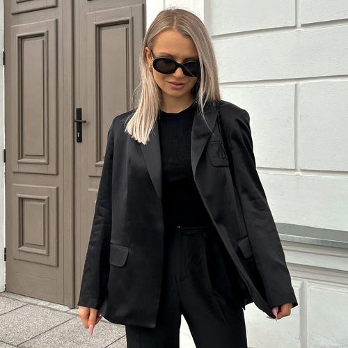 Lilysilk Veste En Soie Femme Shoulder Pads And Deep V-Neckline Doux Pour La Peau Et Respirant Léger Et Doux Noir 44