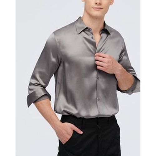 Lilysilk Chemise De Base Pour Homme En Soie De Mûrier Gris Foncé Xl