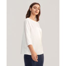 LILYSILK Chemisier Femme Chic En Soie À Col Bateau Et