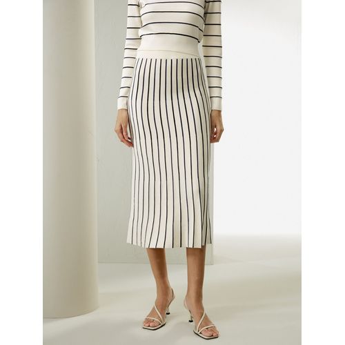 Lilysilk Jupe En Soie Rayures Longueur Au-Dessus Du Genou 100% Soie Filée Lavable En Machine Bonne Qualité Lavable En Machine S