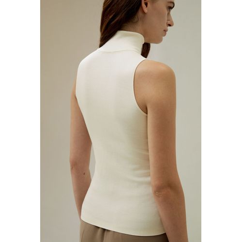 Lilysilk Top En Mélange Soie Femme Modèle À Col Roulé La Soie Véritable Lavable En Machine Léger Et Résistant Aux Rides Blanc Crème S