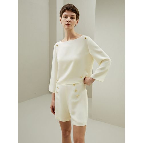 Lilysilk Short En Soie Femme Blanc Taille Haute Sans Gaine 100% Soie Naturelle Doux Pour La Peau Et Respirant 48