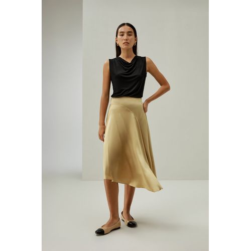 Lilysilk Jupe Soie Fermeture Éclair Sur Les Coutures Latérales Soie De Haute Qualité Doux Pour La Peau Style Moderne Jaune Ceylan 34