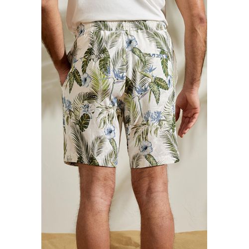 Lilysilk Short En Soie Pour Homme Taille Ajustable Avec Cordon Jacquard De Soie Élastique Imprimé Palmiers Tropicaux Xs