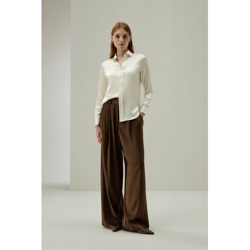 Lilysilk Chemisier Soie Blanc Collier De Chemise, Ajustement Régulier 100% Soie Naturelle Doux Pour La Peau Et Respirant 46