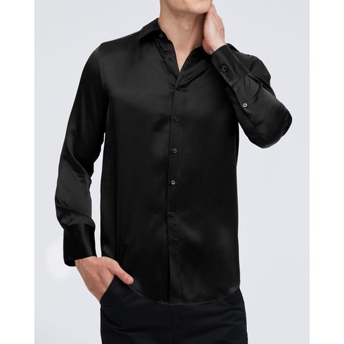 Lilysilk Chemise De Base Pour Homme En Soie De Mûrier Noir M