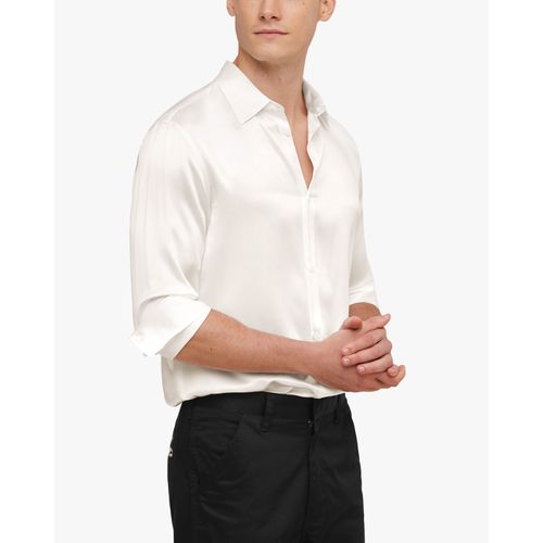 Lilysilk Chemisier En Soie Homme France Chemise De Base Pour Homme En Soie De Mûrier 22 Mm Blanc Naturel