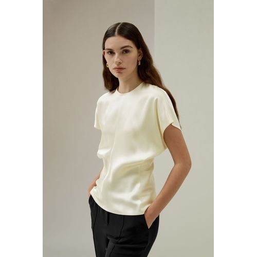 Lilysilk Top En Soie Col Rond Soie De Mûrier Mettant En Valeur La Féminité Doux Pour La Peau Et Respirant Lilyblanc L