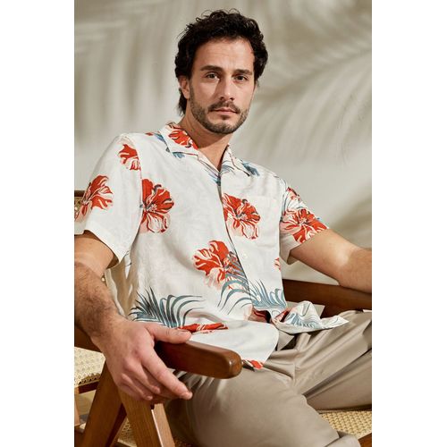 Lilysilk Chemise Homme Soie Parfait Pour Une Détente Ultime Soie De Mûrier De Haute Qualité Confortable Brillant Lisse Doux Imprimé D¿Hibiscus M