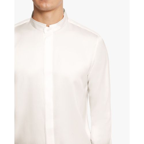 Lilysilk Chemise Blanche En Soie Homme Blanc Naturel Boutons Cachés, Coupe Régulière 100% Soie Naturelle Respirant Super Léger Xl