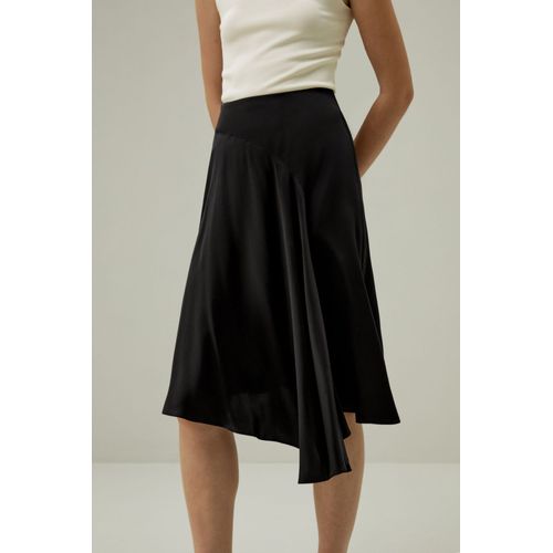 Lilysilk Jupe Mi-Longue Soie Coupe Régulière Pure Soie Élégance Sans Effort Mettent En Valeur Votre Taille Noir 48