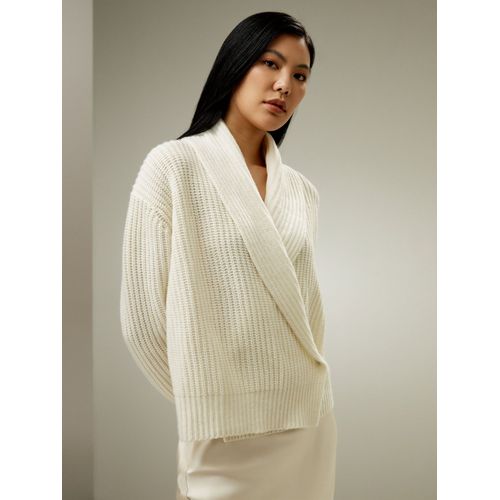 Lilysilk Cardigan Laine Col Châle Manches Tombantes Coupe Oversize Luxueux De Laine Les Essentiels De La Garde-Robe Livraison Gratuite Blanc L