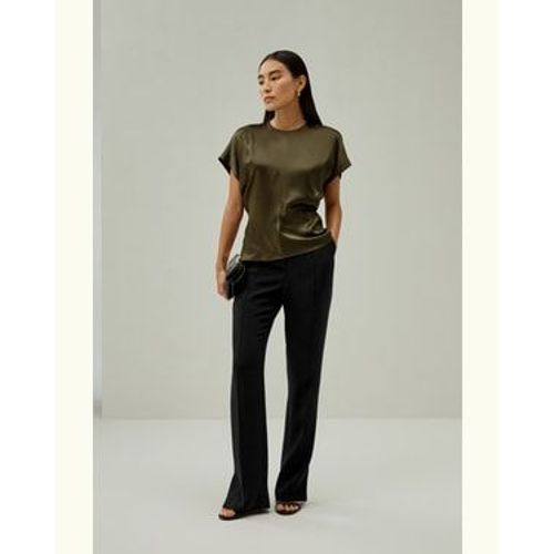 Lilysilk Haut En Soie Femme À Manches Chauve-Souris Courtes Soie 100 % Luxueuse Sophistiqué Et Élégant Pin Xs