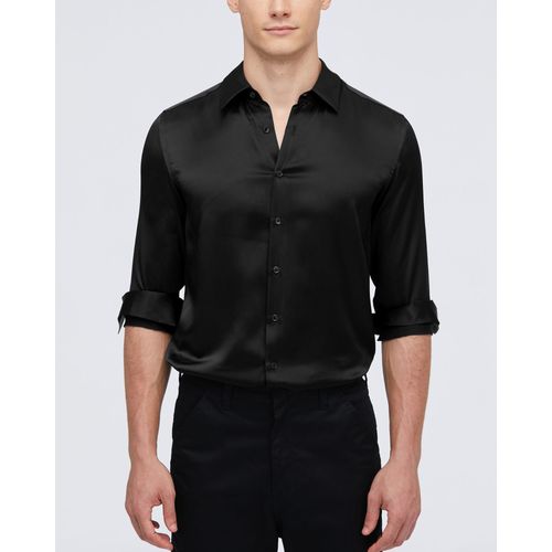 Lilysilk Chemisier Soie Homme France Chemise De Base Pour Homme En Soie De Mûrier 22 Mm Noir
