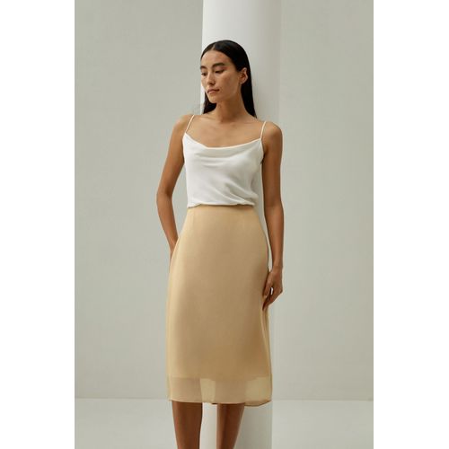Lilysilk Jupe Longue En Soie Coupe Évasée Mousseline De Soie Une Élégance Intemporelle Mettant En Valeur La Féminité Lait D'avoine 48