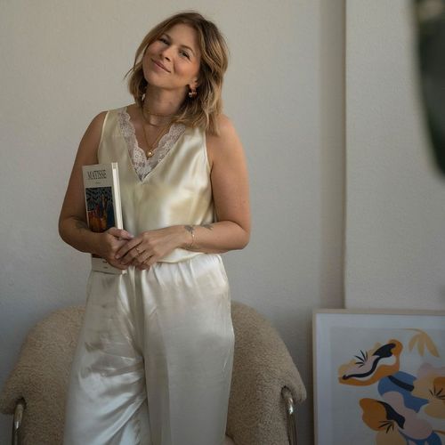 Lilysilk Top En Soie, V-Cou Avec Dentelle, Ultra-Douce Et Luxueuse, Soie De Mûrier, Sans Produits Chimiques Nocifs