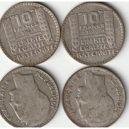 Pieces Anciennes De 10 Francs: 1 De 1931 Et 1 De 1930. Graveur P. Turin .