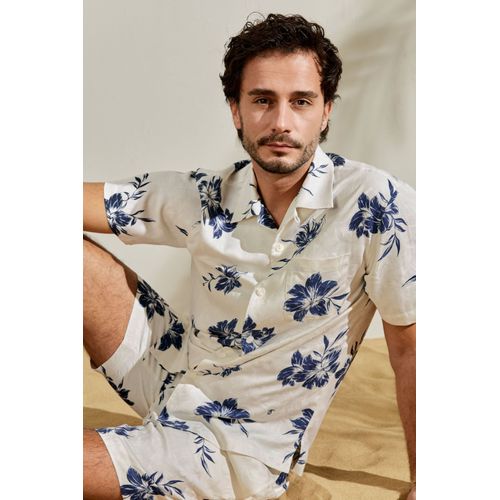 Lilysilk Chemise Soie Homme Chemise Hawaïenne Classique Soie De Haute Qualité Bon Rapport Qualité-Prix, Respectueux De La Peau Imprimé De Lys S
