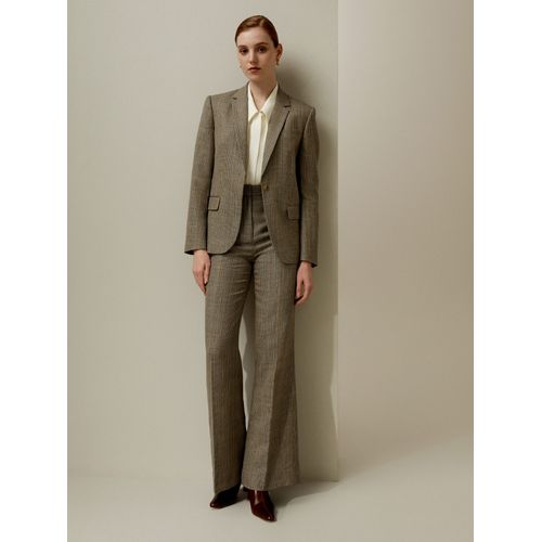 Lilysilk Veste Soie Femme Brun Cendré Ourlet Légèrement Évasé Mélange Soie-Laine Doux Pour La Peau Et Respirant 40