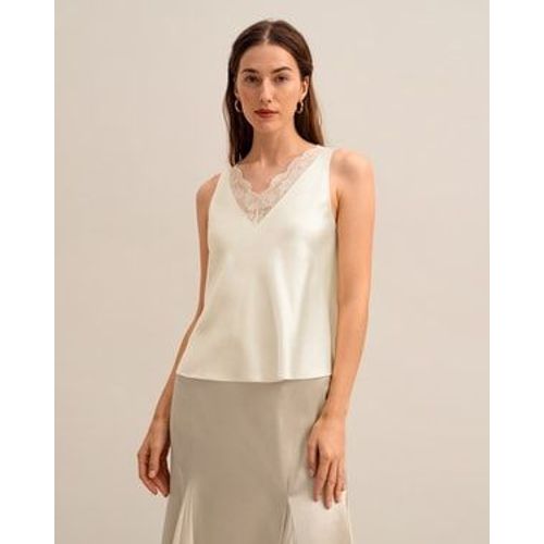Lilysilk Débardeur En Dentelle Armeria Brillant, Lisse, Doux Soie De Mûrier Texture Luxueuse Élégance Sans Effort Lilyblanc 48