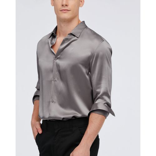 Lilysilk Chemise De Base Pour Homme En Soie De Mûrier Gris Foncé L
