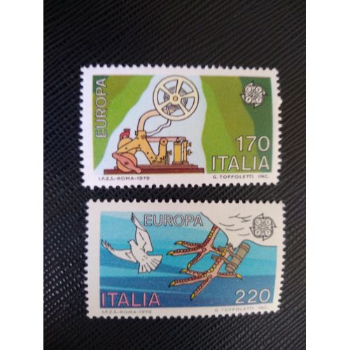 Timbre Italie Y T 1389 - 1390 Série : Europa (C.E.P.T.) – Histoire De La Poste 1979 (050609 )