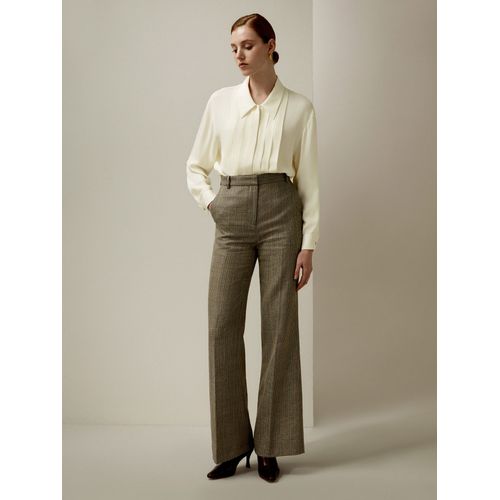 Lilysilk Pantalon Laine Et Soie Brun Cendré Convient Pour Le Bureau Mélange Soie-Laine Sans Produits Chimiques Nocifs 48