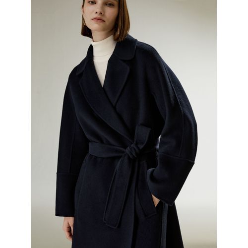 Lilysilk Manteau En Laine Femme Bleu Marine Manches Longues Kimono 50% Cachemire Et 50% Laine Un Toucher Incroyablement Doux Et Confortable M