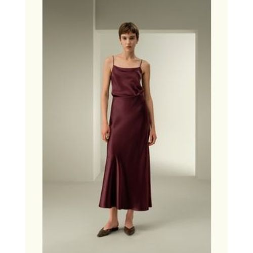 Lilysilk Jupe Soie Longue Parfait Pour Toute Occasion Pure Soie Qui Épouse Délicatement Vos Courbes Pinot Noir 46
