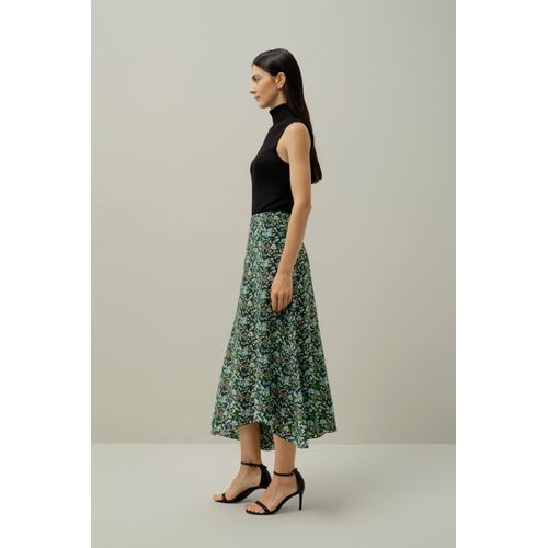 Lilysilk Jupe Soie Ourlet Asymétrique Pure Soie Facile À Assortir Fairytale Forest 46