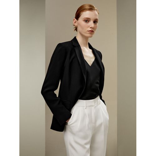 Lilysilk Veste En Soie Femme Noir Demi-Doublé, Cintré À La Taille Soie Crêpe De Chine Épais Convient À Toutes Les Saisons 34
