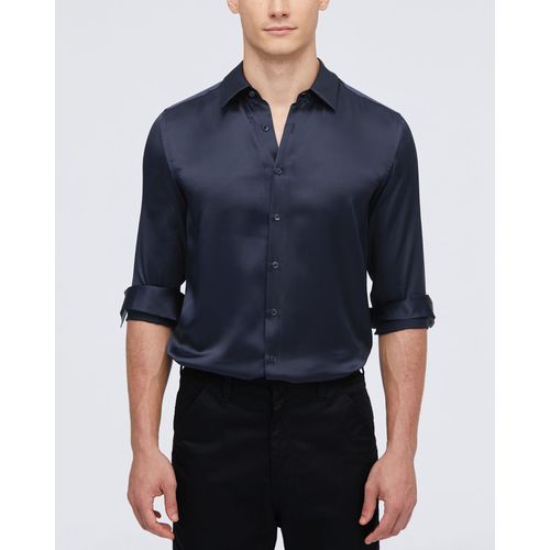 Lilysilk Chemise De Base Pour Homme En Soie De Mûrier Bleu Marine Xl
