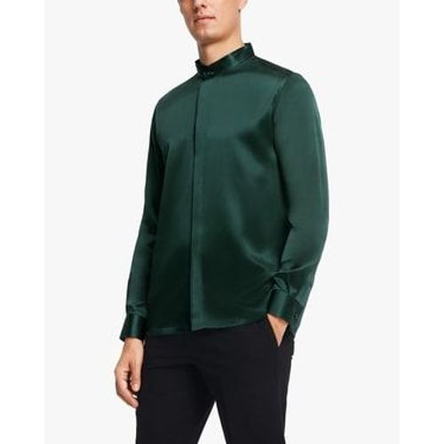 Lilysilk Chemisier Soie Homme France Chemise Homme Classique En Soie À Patte De Boutonnage Dissimulée Vert Sapin