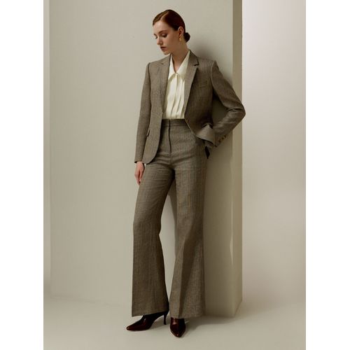 Lilysilk Vestes En Soie Brun Cendré Ourlet Légèrement Évasé Mélange Soie-Laine Un Toucher Incroyablement Doux Et Confortable 44