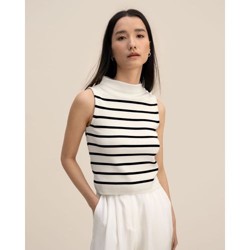 Lilysilk Pull À Bande De Soie Filée Recadrée Mocknek Sans Manches Doux Pour La Peau Et Respirant