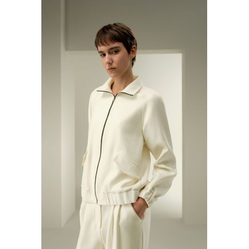 Lilysilk Veste Pour Femme Poignets Élastiques Mélange De Soie Naturellement Antibactériens Modèle Classique Blanc Naturel M