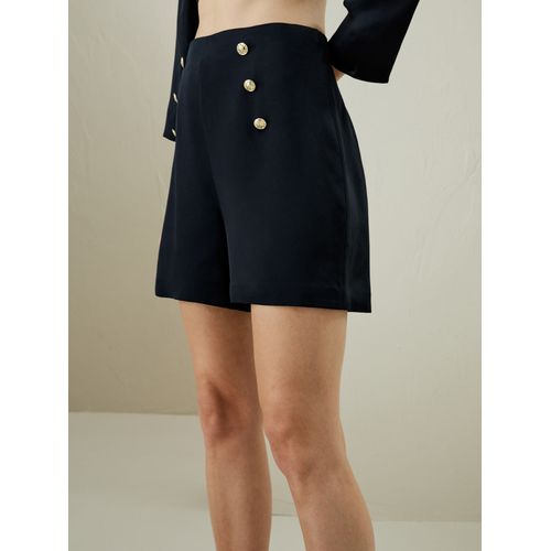 Lilysilk Short Femme Soie Bleu Taille Haute Sans Gaine 100% Soie Pure Doux Pour La Peau Et Respirant 46