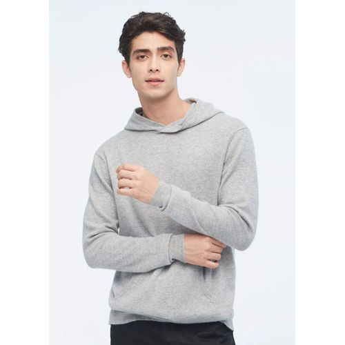 Lilysilk Pull Cachemire Homme France Pull À Capuche En Cachemire Pour Homme Gris Clair Haut De Gamme