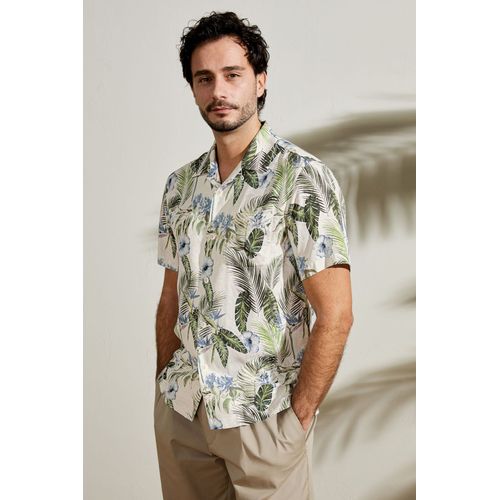 Lilysilk Chemise Homme En Soie Imprimé Floral Soie De Mûrier De Haute Qualité Retours Et Échanges Rapides Imprimé Palmiers Tropicaux M