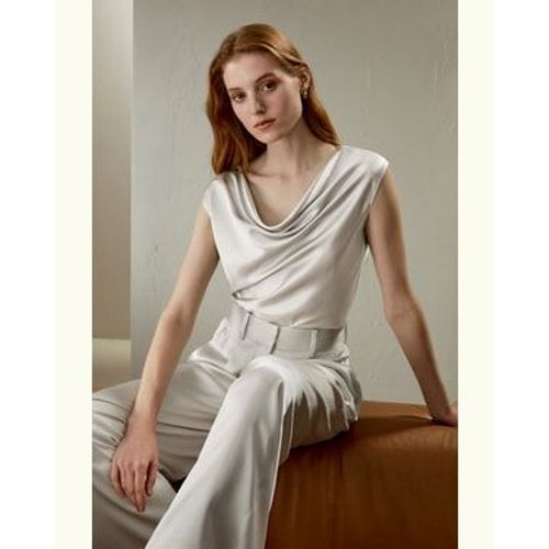 Lilysilk Top En Soie Femme Facile D'entretien Soie De Haute Qualité Un Confort Inégalé S'accorde Avec N'importe Quelle Tenue Gris Pâle 48