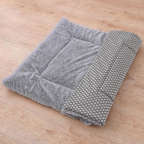 Matelas Pour Chien, Matelas Pour Animaux De Compagnie, Couverture Pour Chien Xz014 (L(90 X 70cm), Peluche Courte Gris)Mshort Peluche Gris