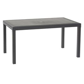 Grande Table En Résine Tressée Houston Anthracite Bica