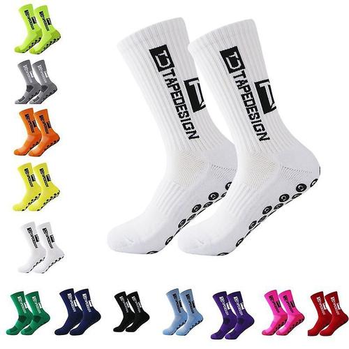 Paire De Chaussettes De Football Antidérapantes Pour Chaussettes De Course Athlétiques, Antidérapantes, Respirantes, Vert Fluorescent