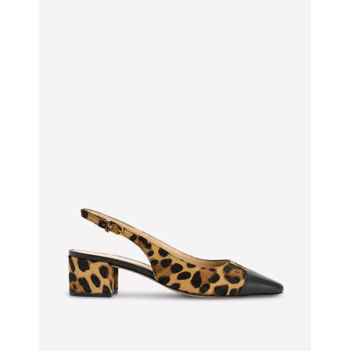 Chaussures Ailsa Bride Arrière Et Talons Carrés Klassisches Leopardenmuster Ponyhaar