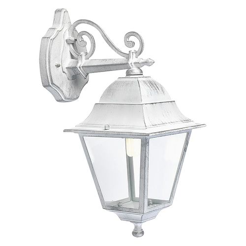 1 X LANTERNE ANCIENNE en bas - 45 x 18 x 28 cm blanc/argent