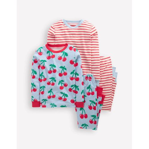 2 Pyjamas Douillets-Cerises Bleu Brumeux