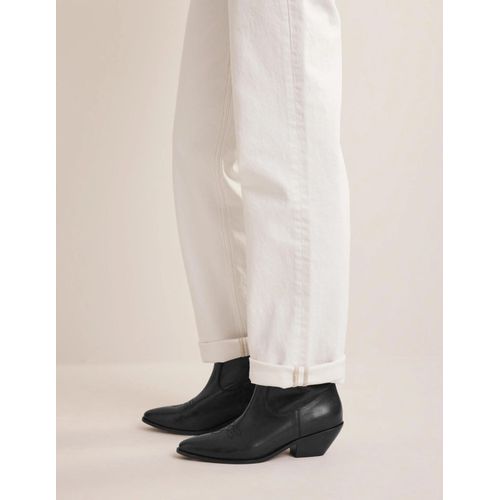 Bottines Western En Daim Petit Talon Cuir Noir